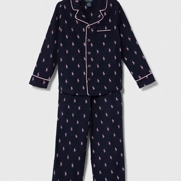 Dětské bavlněné pyžamo Polo Ralph Lauren tmavomodrá barva