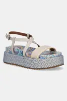 Kožené sandály Kurt Geiger London Chelsea Flatform Sandal dámské, béžová barva, na platformě, 4352286109