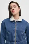 Džínová bunda Calvin Klein Jeans dámská, tmavomodrá barva, přechodná, J20J224906