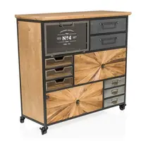 MID.YOU ŠIROKÁ KOMODA, přírodní barvy, tmavě šedá, 88/84/34 cm