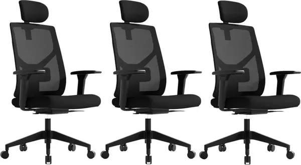 MERCURY 3PACK Ergonomická kancelárska stolička ARES čierna, vysoké postavy (3 ks)