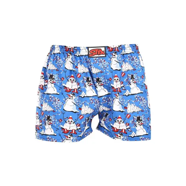 Styx Pánské trenky art klasická guma Vánoce sněhuláci (A1751) L