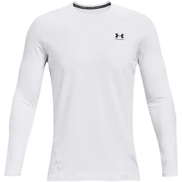 Under Armour FITTED CREW Pánské triko, bílá, velikost