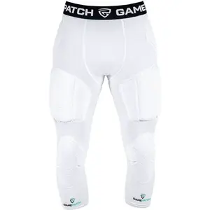 GAMEPATCH PADDED 3/4 TIGHTS WITH FULL PROTECTION Kompresní unisex legíny, bílá, velikost