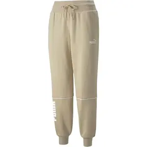 Puma POWER COLORBLOCK PANTS FL BIE Dámské tepláky, béžová, velikost