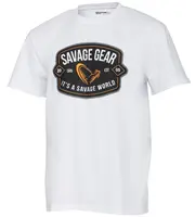 Savage gear tričko badge logo tee white - l