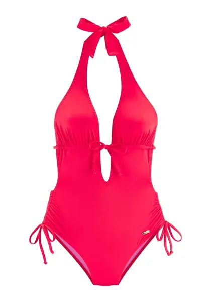 BUFFALO Jednodielne plavky  neónovo červená