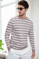 99741 Dewberry Crew Neck Striped Casual Knitwear Sweater-VISION