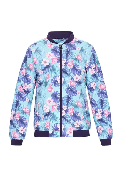 MO Prechodná bunda  modrá / svetlomodrá / ružová