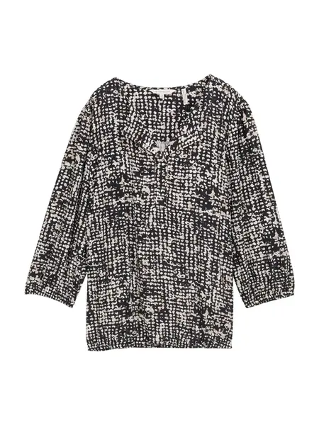 TOM TAILOR Blúzka  béžová / námornícka modrá / biela