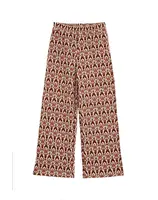 WE Fashion Nohavice  krémová / tmavooranžová / čierna