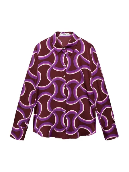 MANGO Blúzka 'IDEALE'  fialová / orchideová / vínovo červená / biela