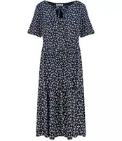 Trapeze summer dress with a white MIDI print