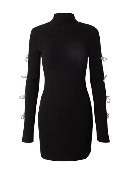 Hoermanseder Pletené šaty  čierna / strieborná