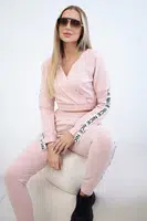 Set s ozdobnými pruhy tmavě pudrově růžové