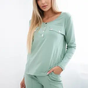 Souprava s výstřihem na druky tmavě mint