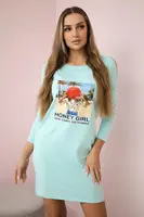 Šaty s potiskem Honey girl mint