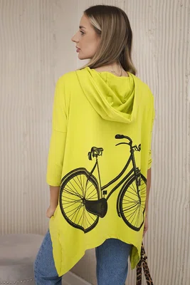Mikina s cyklistickým potiskem kiwi