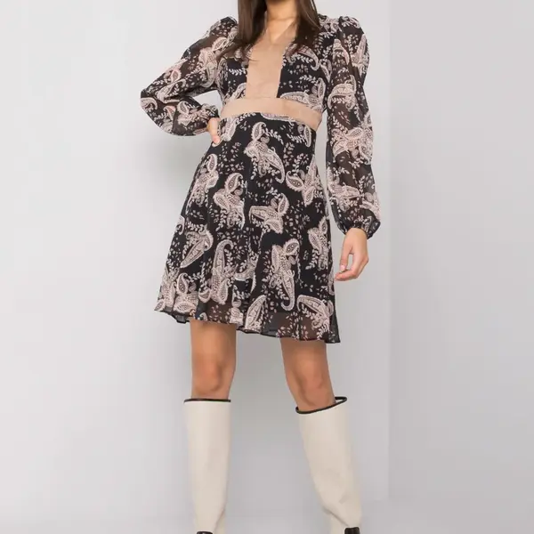 Dress-LC-SK-22K-3035.03P-black-beige