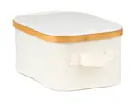 Úložný box G21 24 x 30 x 15 cm, bambusový s víkem, béžový