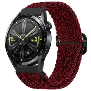 BStrap Braid Nylon remienok na Huawei Watch GT3 42mm, red black