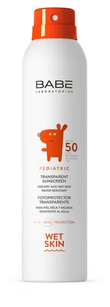 BABÉ SLNKO Opaľovací sprej pre deti SPF50 (Pediatric transparent sunscreen Wet skin)