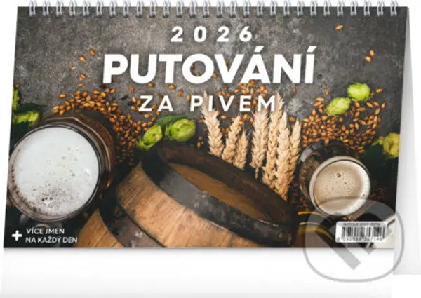NOTIQUE Stolní kalendář Putování za pivem 2026 (řádky)