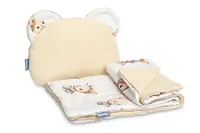 2D sada do kočíka, postieľky, kolísky, mušelín, bavlna - Králičkovia, béžová