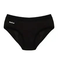 Relixa, menštruačné nohavičky so širokou mäkkou gumou v páse, HIPSTERS, čierne, xs
