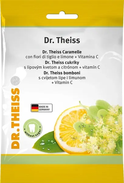 Dr. Theiss cukríky s lipovým kvetom a citrónom + vitamín C