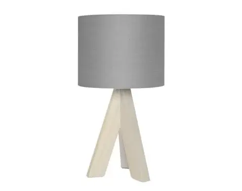 Stolná lampa Ging, šedá látka%