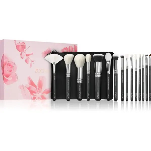 ZOEVA The Artists Brush Set Silver sada štětců s taštičkou 1 ks