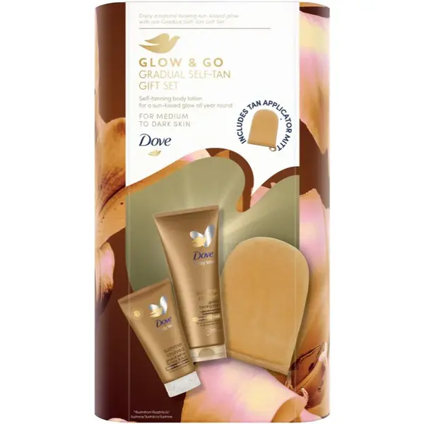 Dove Glow & Go Gradual Self-Tan Gift Set sada pro dokonalé opálení pro ženy