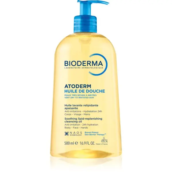 Bioderma Atoderm Sprchový Olej vysoce výživný zklidňující sprchový olej pro suchou a podrážděnou pokožku 500 ml