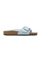 Kožené pantofle Birkenstock Madrid Big Buckle dámské, modrá barva, 1030363