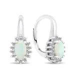Brilio Silver Luxusní stříbrné náušnice se zirkony a opály EA432W