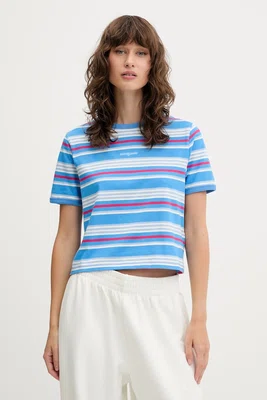 Bavlněné tričko Tommy Jeans dámské, modrá barva, DW0DW21391