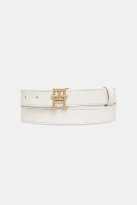 Kožený pásek Tommy Hilfiger dámský, bílá barva, AW0AW17496