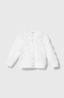 Dětský bavlněný kardigan United Colors of Benetton bílá barva