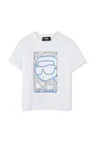 Dětské bavlněné tričko Karl Lagerfeld bílá barva, s potiskem, Z30563