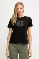 Bavlněné tričko Armani Exchange dámské, černá barva, XW000548 AF10359