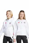 Dětská mikina adidas Performance FC Bayern Munich bílá barva, s kapucí, s potiskem, JM9437