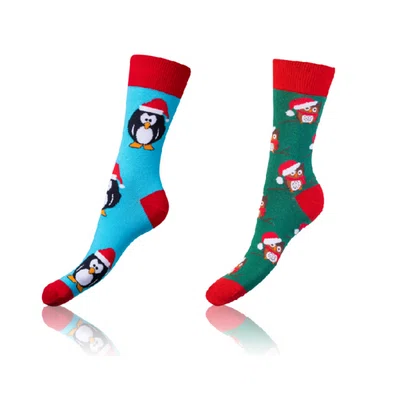 Bellinda
CRAZY SOCKS 2x - Cheerful Socks 2 Pairs - Light Blue - Green