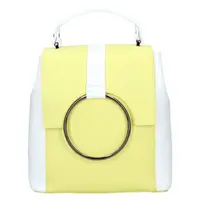 Dámský kožený batoh Vera Pelle Cecilie - žluto-bílá