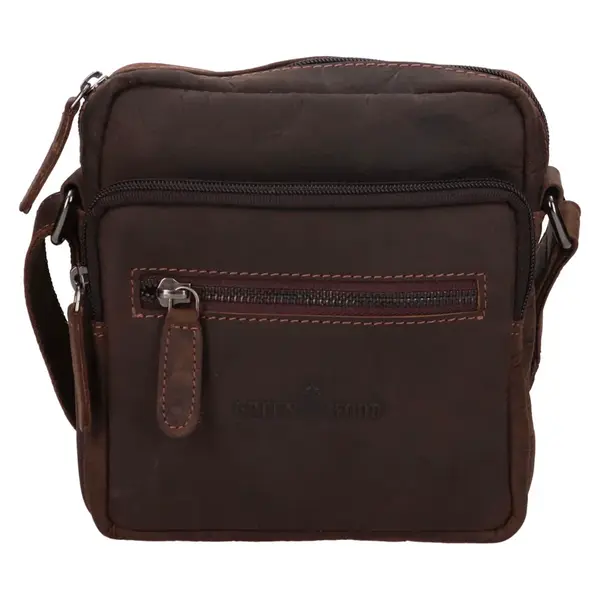 Pánská kožená taška přes rameno Greenwood Otakar - tmavě hnědá