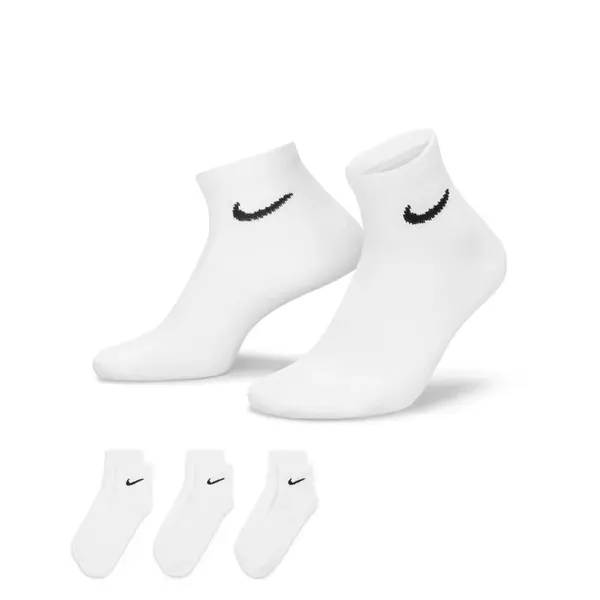 Nike Everyday Lightweight Training Ankle Socks (3 Pairs) L WHITE/BLACK