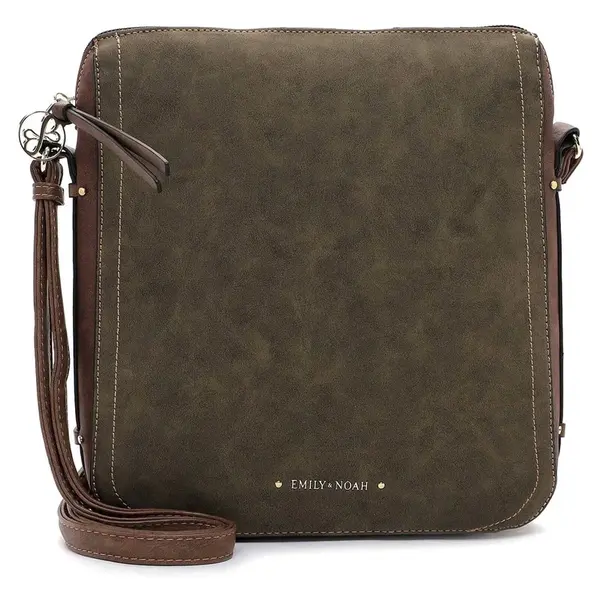 Dámska crossbody kabelka Emily & Noah Olivia - zeleno-hnedá