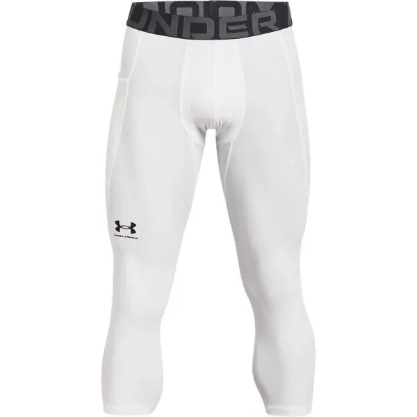 Under Armour HG ARMOUR 3/4 LEGGING Pánske kompresné 3/4 legíny, biela, veľkosť L