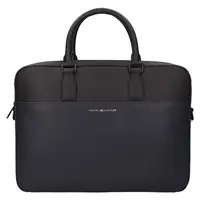 Pánská kožená business taška na notebook Tommy Hilfiger Noah - černá