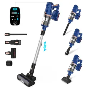 UMLO V11 Cordless Stick Vacuum 300W Brushless Motor 30kPa Max Suction 60min Runtime LED Display 0.8L Dustbin Wall-Mount